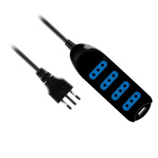 Alargador 5mts 4 tomas negro