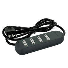 Alargador 1,5mts 4 tomas negro